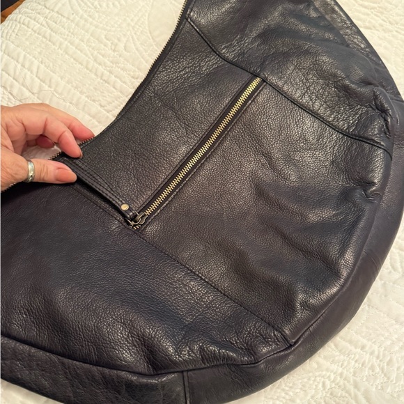 Free People Black Studded Leather Shoulder Bag - Picture 6 of 11